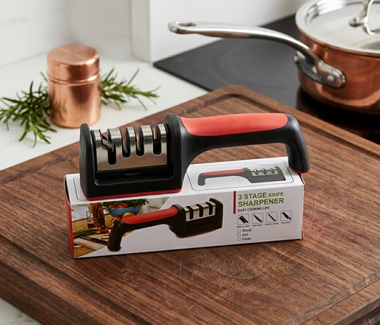 Premium Knife Sharpener – Multi-Stage Manual Kitchen Knife Sharpening Tool