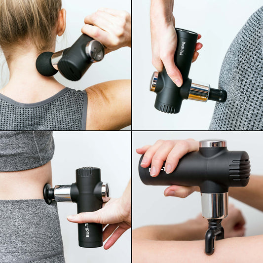 4-in-1 Deep Tissue Massage Gun – Handheld Electric Percussion Massager with 4 Attachments