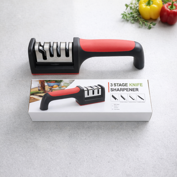 Premium Knife Sharpener – Multi-Stage Manual Kitchen Knife Sharpening Tool