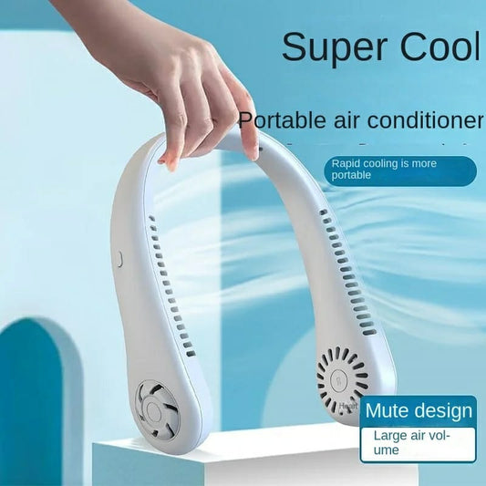 Portable Bladeless Neck Fan – USB Rechargeable Hands-Free Cooling Fan with 22 Air Outlets