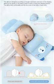 Baby Head Shaping Pillow – Soft Anti-Flat Head Memory Foam Pillow for Newborns