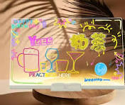 LED Light Up Writing Board | USB Rechargeable Acrylic Message Board with Neon Glow Pen