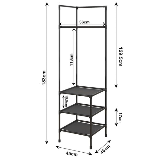 3-Layer Multifunctional Corner Coat Rack – Nail-Free Waterproof Space-Saving Storage Organizer