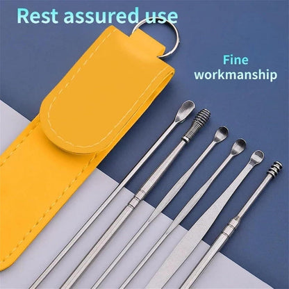 Professional Ear Cleaner Kit – Stainless Steel Earwax Removal Tools with PU Leather Case