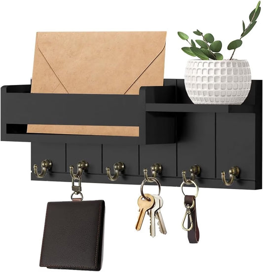 Multipurpose Wooden Key Holder – Decorative Wall Hanging Key Organizer for Home & Office