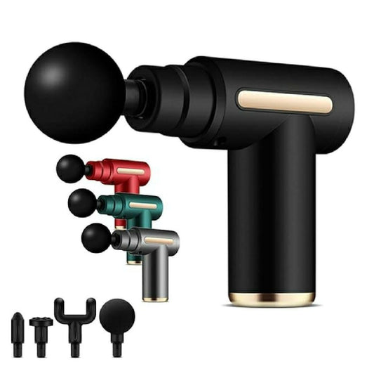 4-in-1 Deep Tissue Massage Gun – Handheld Electric Percussion Massager with 4 Attachments