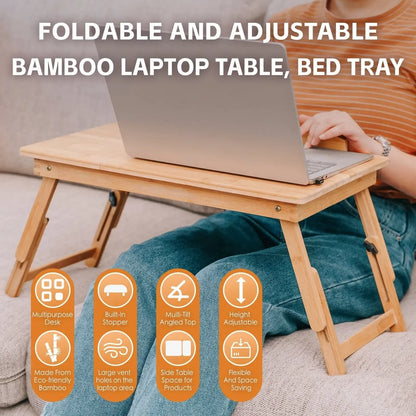 Multi-Purpose Wooden Folding Table – Portable Laptop, Study & Reading Lap Desk (Size 10)