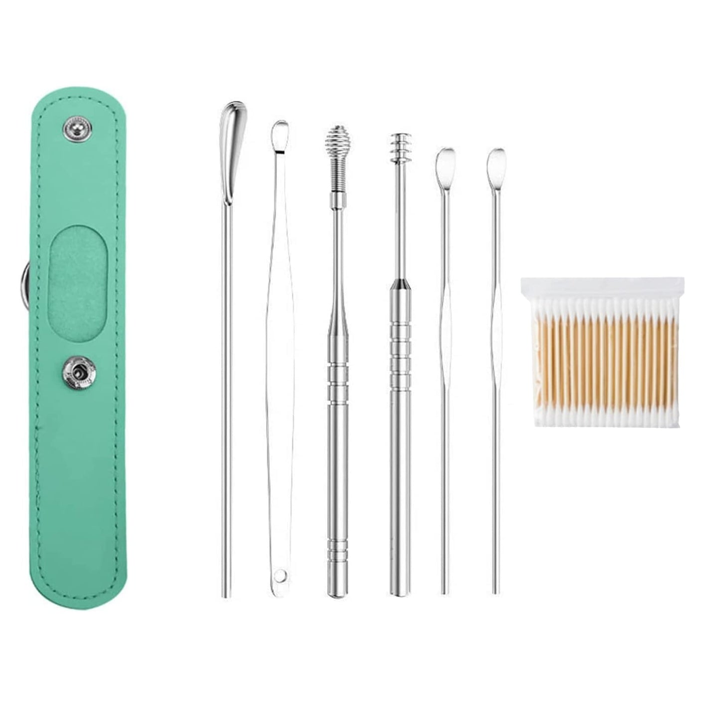 Professional Ear Cleaner Kit – Stainless Steel Earwax Removal Tools with PU Leather Case