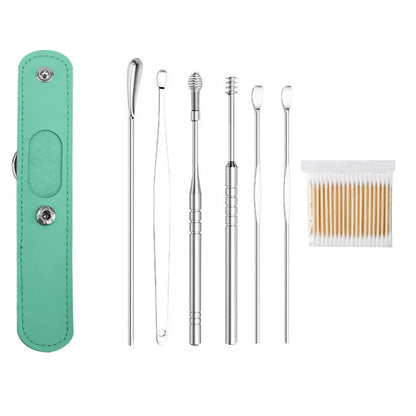 Professional Ear Cleaner Kit – Stainless Steel Earwax Removal Tools with PU Leather Case