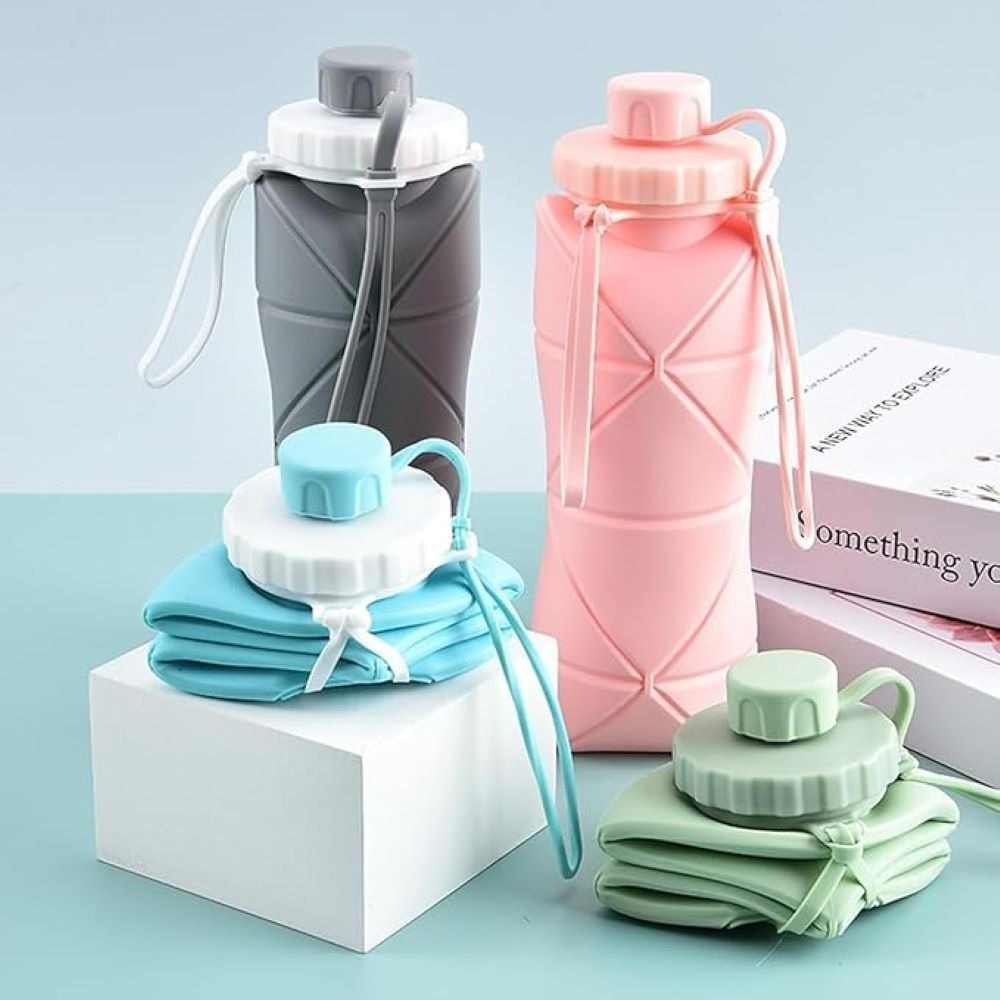 Premium Silicone Water Bottle – Foldable, Leakproof & Reusable Travel Bottle