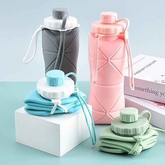 Premium Silicone Water Bottle – Foldable, Leakproof & Reusable Travel Bottle